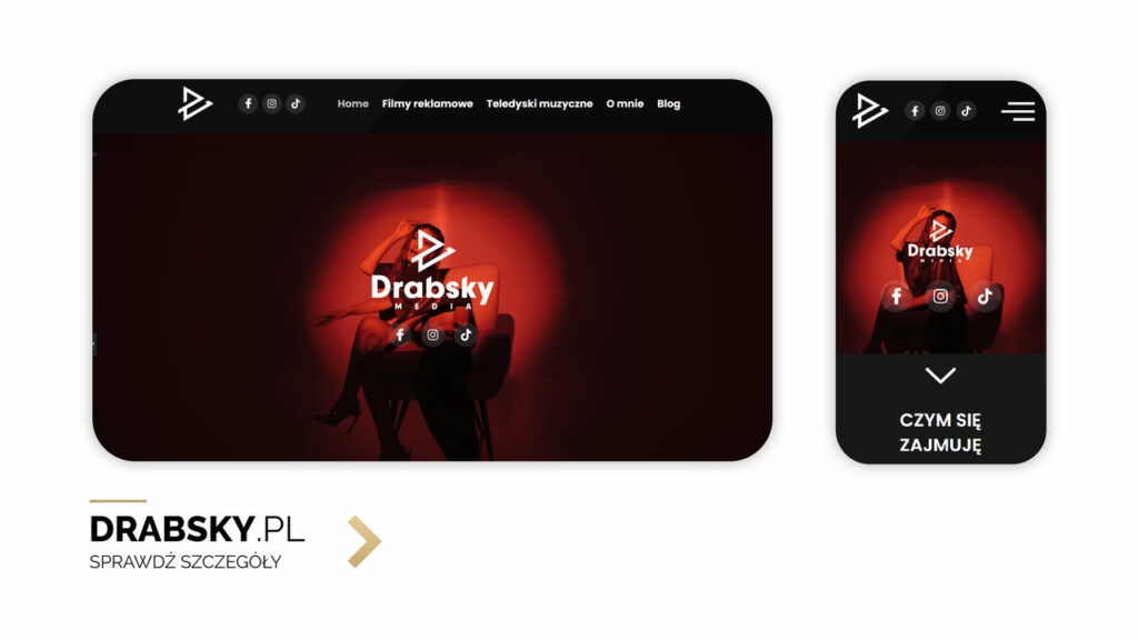 projekt strony internetowej dla filmowca operatora kamery