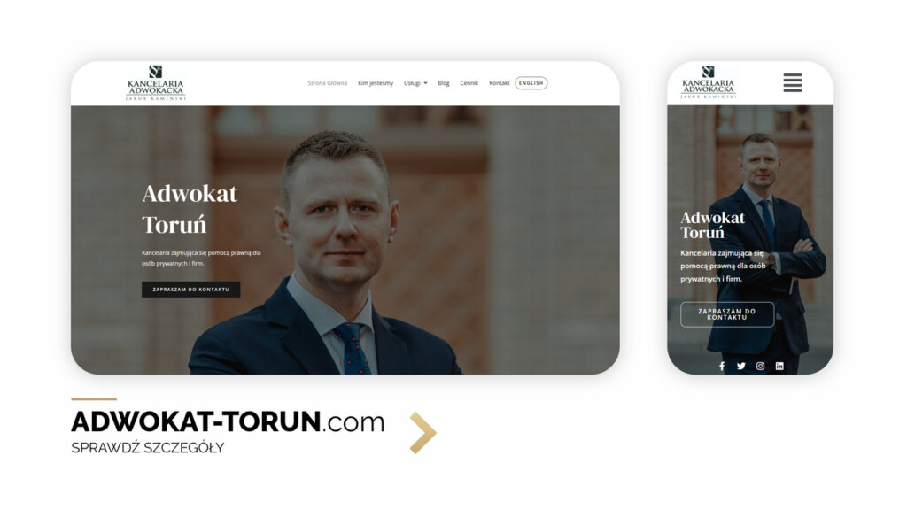projekt strony internetowej dla kancelarii adwokackiej w toruniu drab agency